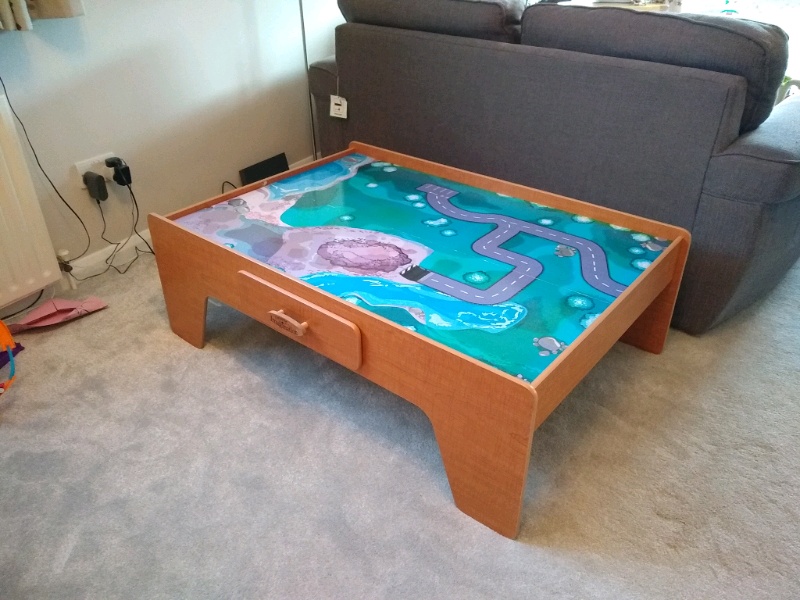 brio train table with drawers